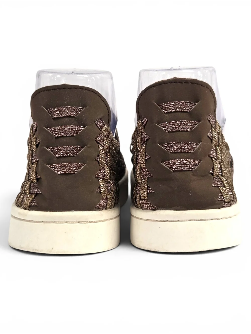 Steve Madden EXX Metallic Bronze Woven Slip-On Sneakers Size 9 EUC